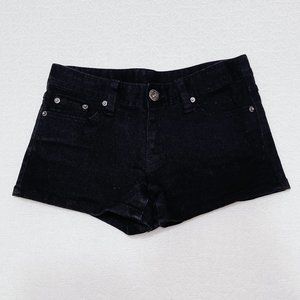 Vintage Wheel Black Denim Jean Shorts Waist 27